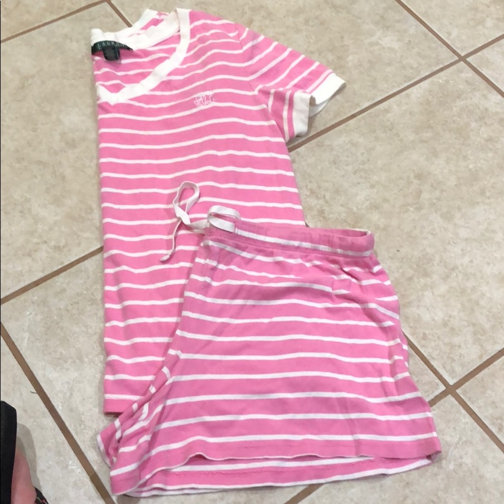 Ralph Lauren PJs. Top is XL, shorts are L.